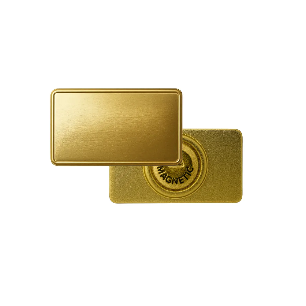 Rectangular Flat Metal Badges with Magnet Attachment - Image 4