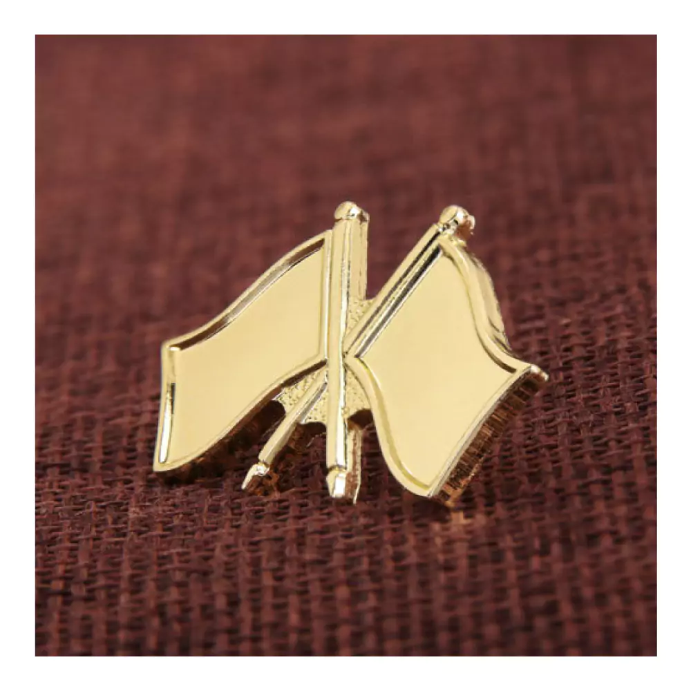 Twin Flag Metal Badges Golden Imprint Your Country Flag - Image 6