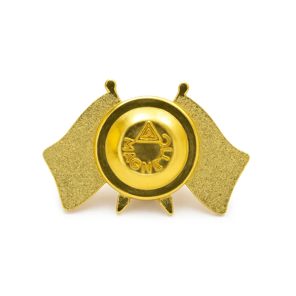 Twin Flag Metal Badges Golden Imprint Your Country Flag - Image 8