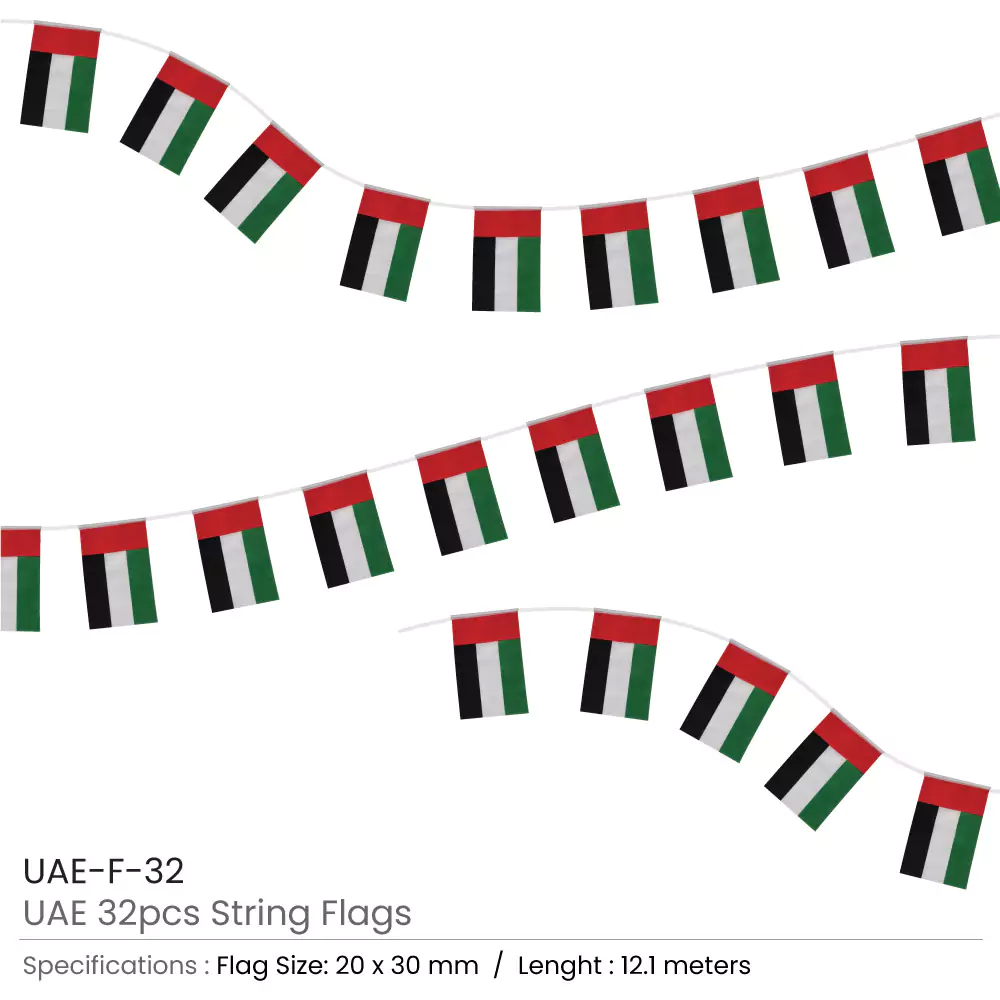 UAE String Flags and Flag Bunting 32Pcs - Image 3