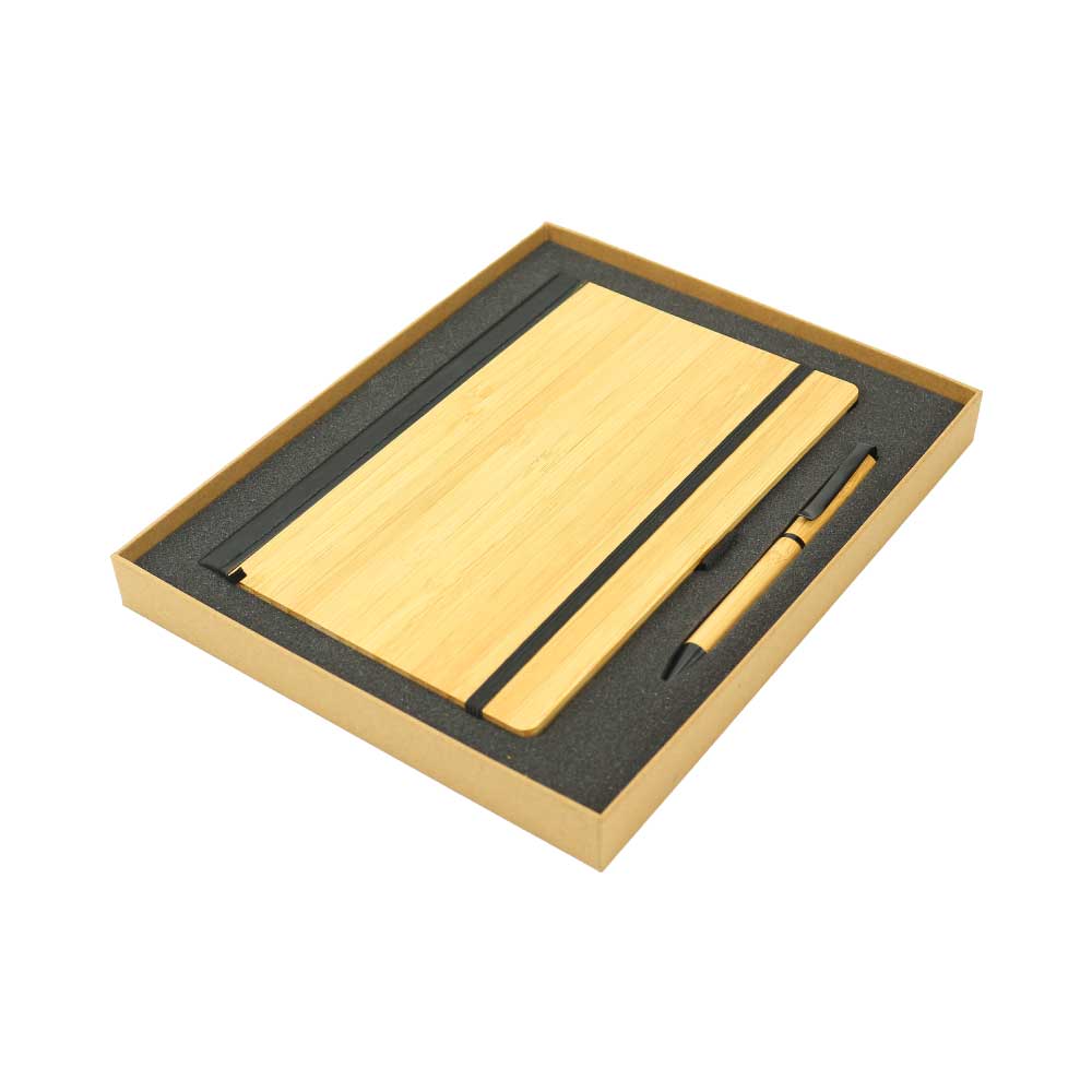 Bamboo Journal Set with A5 Size Notebook and Pen - Image 5